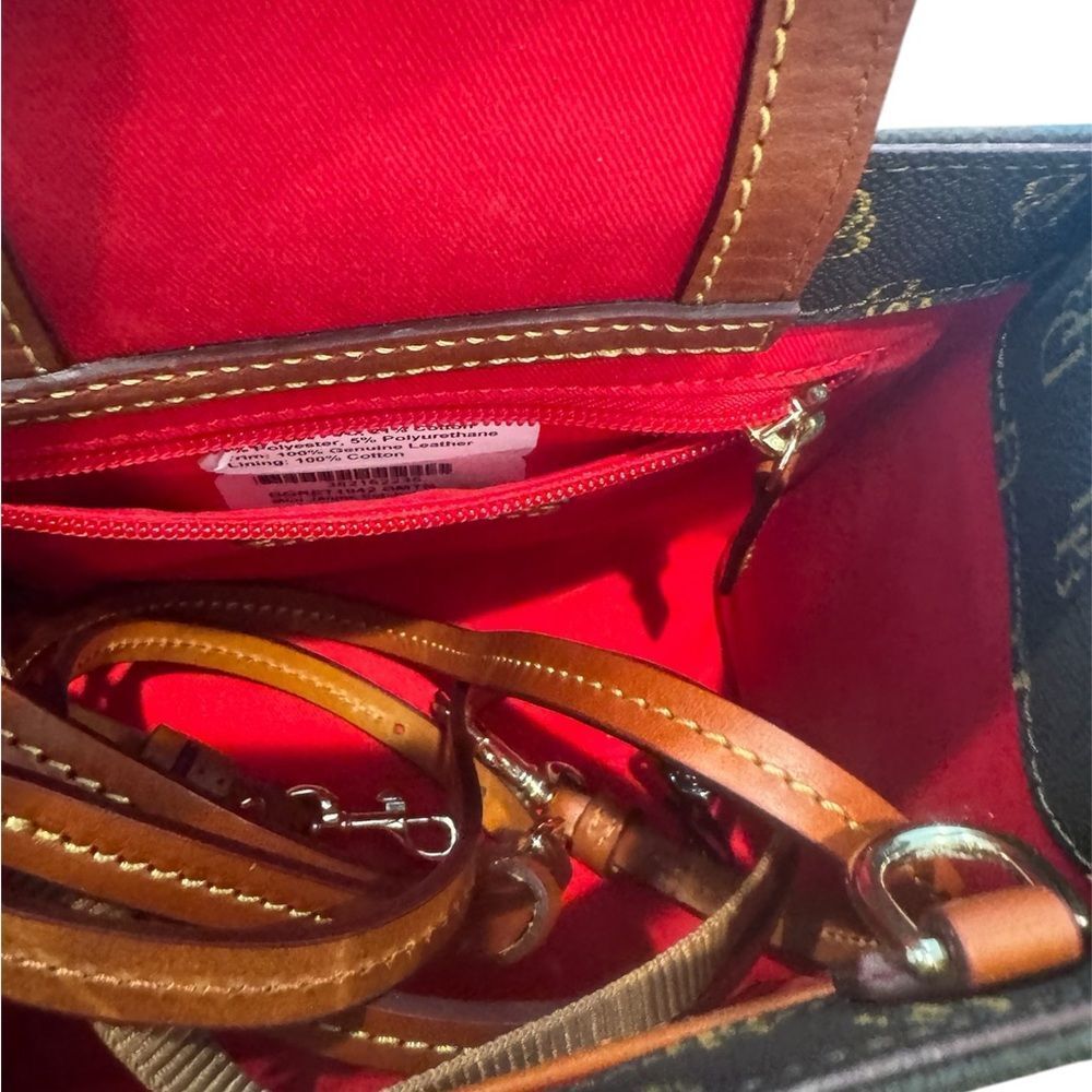 Dooney & Bourke Gretta Cotton Mini Janie Satchel. Brown T’More NWT - Picture 5 of 5
